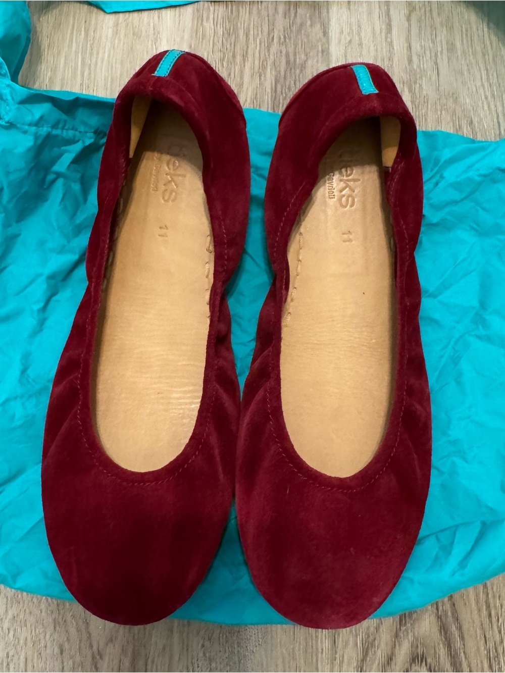 Tieks Rouge Red Suede Ballet Flats - Classic Comfortable Slip-Ons